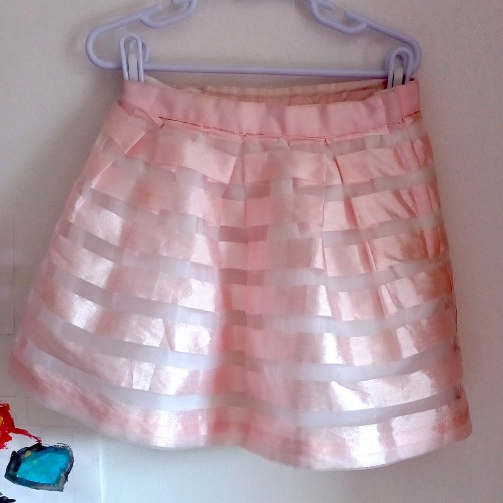 Janie and Jack pink and white elegant tulle skirt size 5